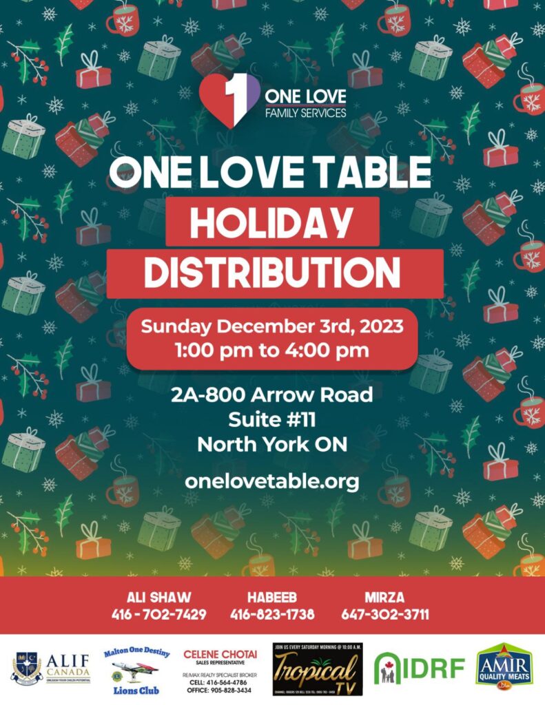 2023 Dec 3 One Love Holiday Distribution